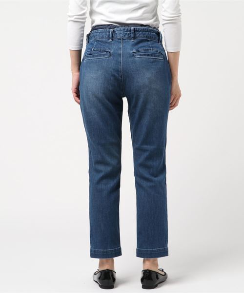 Moname（モナーム）の「ダブルウェスト テーパード パンツ（デニムパンツ・レディース・ライトブルー・S/M/XS）」の3枚目の写真