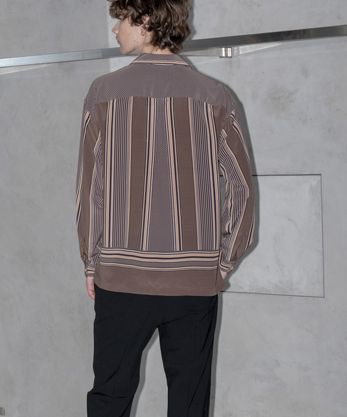 MAISON SPECIAL（メゾンスペシャル）の「パッチワークパネルプリントオーバーサイズオープンカラーシャツ【MAISON SPECIAL/メゾンスペシャル】（シャツ/ブラウス・メンズ・ブラウン/ラベンダー・44/46）」の9枚目の写真