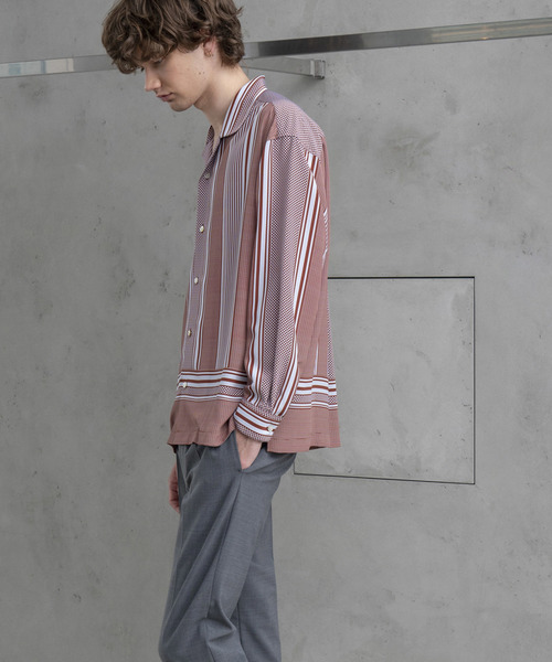 MAISON SPECIAL（メゾンスペシャル）の「パッチワークパネルプリントオーバーサイズオープンカラーシャツ【MAISON SPECIAL/メゾンスペシャル】（シャツ/ブラウス・メンズ・ブラウン/ラベンダー・44/46）」の7枚目の写真