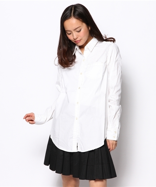 goa（ゴア）の「ハードウォッシュダンガリーシャツ（シャツ/ブラウス・レディース・ホワイト/ブルー・FREE）」の3枚目の写真