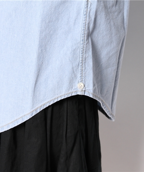 goa（ゴア）の「ハードウォッシュダンガリーシャツ（シャツ/ブラウス・レディース・ホワイト/ブルー・FREE）」の10枚目の写真