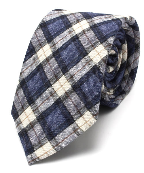 B:MING by BEAMS(ビーミングバイビームス)の「○ビーミング by ビームス / リネンチェックプリントタイ(ネクタイ・メンズ・ライトブルー/ネイビー・ONE SIZE)」の1枚目の写真