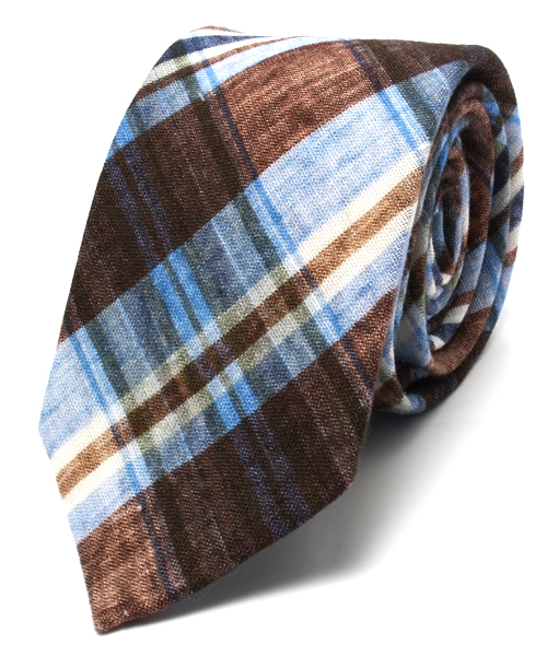 B:MING by BEAMS(ビーミングバイビームス)の「○ビーミング by ビームス / リネンチェックプリントタイ(ネクタイ・メンズ・ライトブルー/ネイビー・ONE SIZE)」の2枚目の写真