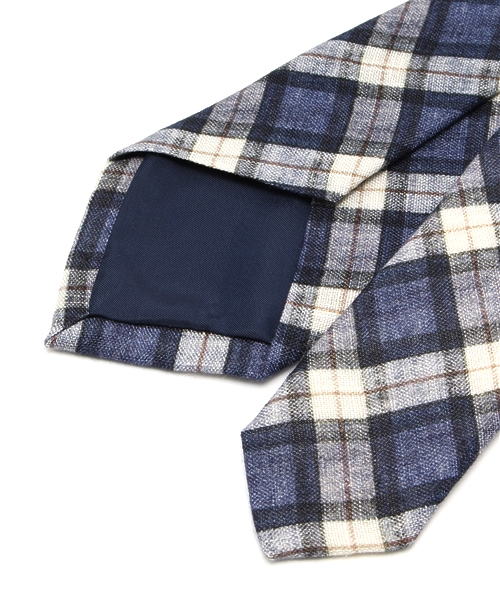 B:MING by BEAMS(ビーミングバイビームス)の「○ビーミング by ビームス / リネンチェックプリントタイ(ネクタイ・メンズ・ライトブルー/ネイビー・ONE SIZE)」の4枚目の写真
