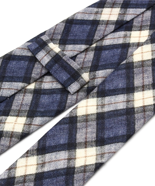 B:MING by BEAMS(ビーミングバイビームス)の「○ビーミング by ビームス / リネンチェックプリントタイ(ネクタイ・メンズ・ライトブルー/ネイビー・ONE SIZE)」の5枚目の写真