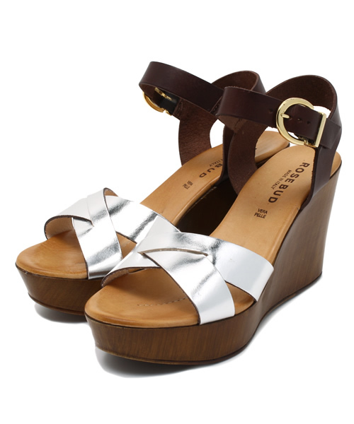 ROSE BUD(ローズバッド)の「13-52 446E CROSS FRONT WEDGE SANDAL(サンダル・レディース・ブラウン/ダークブラウン・36/38/37/39/35)」の2枚目の写真