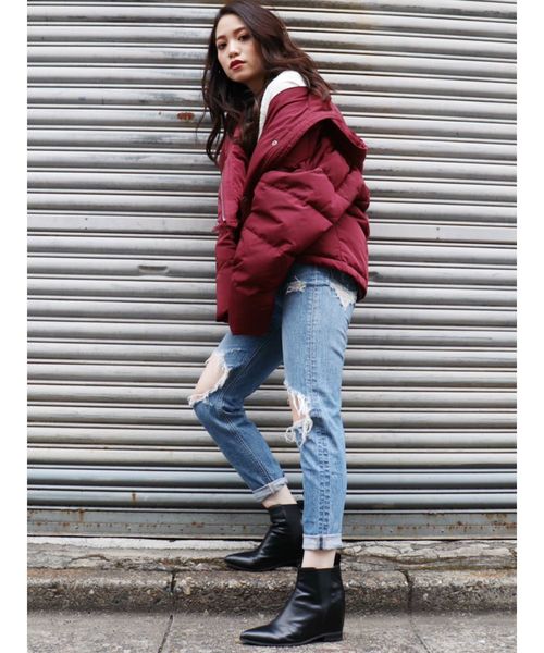 GYDA(ジェイダ)の「ショートダウンコート(ダウンジャケット/コート・レディース・ライトグレー/ブラック/グリーン/ボルドー/その他1・FREE)」の15枚目の写真