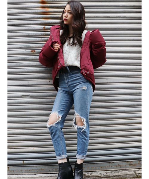 GYDA(ジェイダ)の「ショートダウンコート(ダウンジャケット/コート・レディース・ライトグレー/ブラック/グリーン/ボルドー/その他1・FREE)」の14枚目の写真