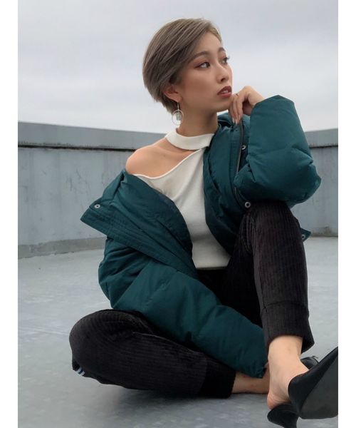 GYDA(ジェイダ)の「ショートダウンコート(ダウンジャケット/コート・レディース・ライトグレー/ブラック/グリーン/ボルドー/その他1・FREE)」の17枚目の写真