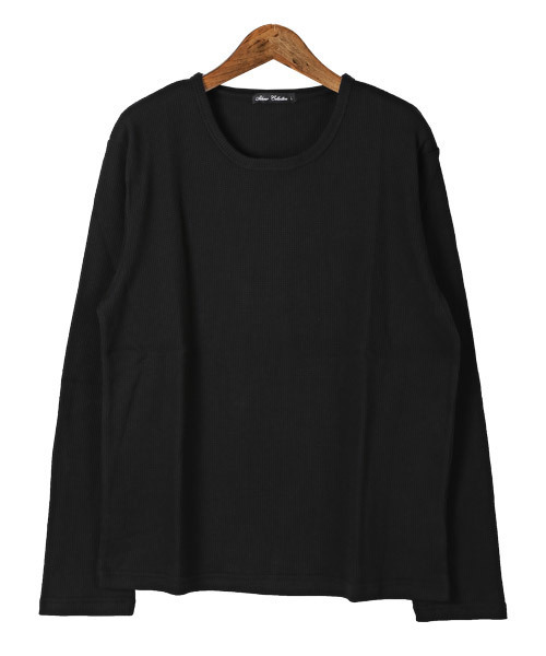 LUXSTYLE(ラグスタイル)の「ワッフル長袖Tシャツ(Tシャツ/カットソー・メンズ・ホワイト/ブラック/杢グレー・M/L/XL)」の6枚目の写真