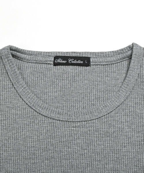 LUXSTYLE(ラグスタイル)の「ワッフル長袖Tシャツ(Tシャツ/カットソー・メンズ・ホワイト/ブラック/杢グレー・M/L/XL)」の12枚目の写真