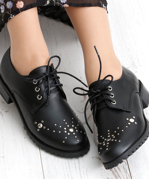 attagirl（アタガール）の「スタッズデザイン レースアップ シューズ（ドレスシューズ・レディース・ブラック/ブラック系その他・L/LL/S/M）」の8枚目の写真