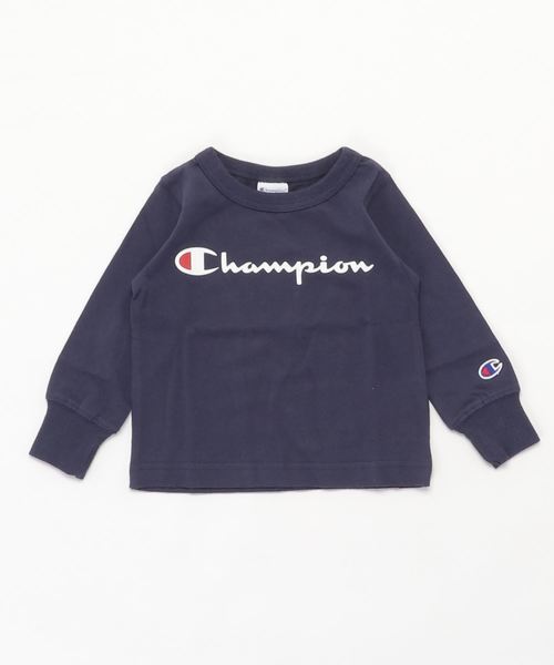 Champion(チャンピオン)の「【Champion/チャンピオン】キッズ ロングスリーブTシャツ(Tシャツ/カットソー・キッズ・グレー/オフホワイト/ブラック/ネイビー・90/100/140)」の4枚目の写真