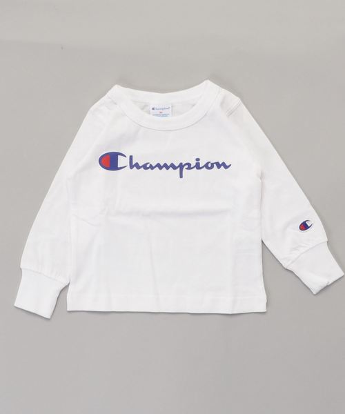 Champion(チャンピオン)の「【Champion/チャンピオン】キッズ ロングスリーブTシャツ(Tシャツ/カットソー・キッズ・グレー/オフホワイト/ブラック/ネイビー・90/100/140)」の2枚目の写真