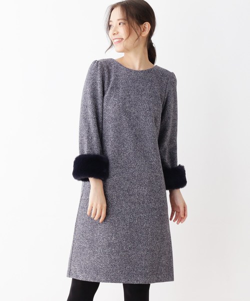 袖ファーニュアンスカラーワンピース ワンピース Soup スープ のファッション ワンピース セール