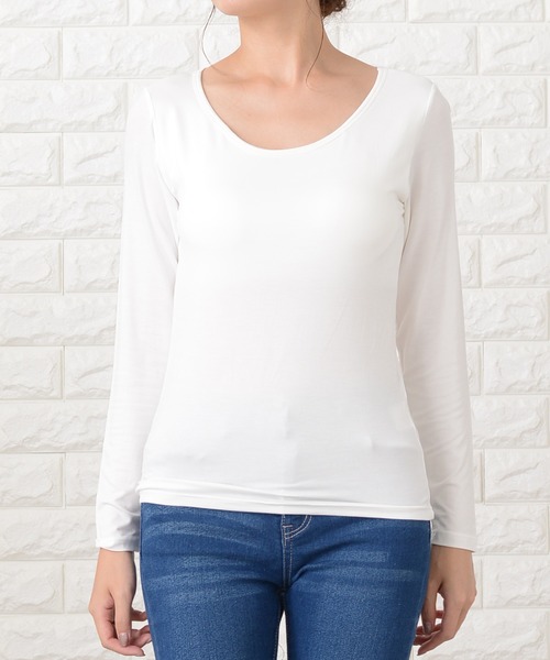 Lace Ladies（レースレディース）の「カップ付き長袖Tシャツトップスインナー（Tシャツ/カットソー・レディース・グレー/ホワイト/ベージュ/ブラック・S/L/XL/M/XXL）」の22枚目の写真