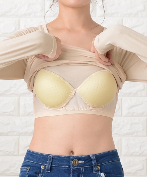 Lace Ladies（レースレディース）の「カップ付き長袖Tシャツトップスインナー（Tシャツ/カットソー・レディース・グレー/ホワイト/ベージュ/ブラック・S/L/XL/M/XXL）」の12枚目の写真