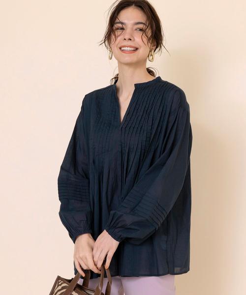 coen(コーエン)の「【WEB限定カラー】インドコットンタックブラウス#(シャツ/ブラウス・レディース・ベージュ/パープル/ライトブルー/ホワイト/ダークブラウン/その他/ネイビー・FREE)」の22枚目の写真