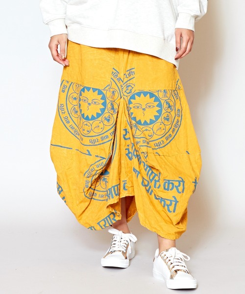 チャイハネ（チャイハネ）の「【チャイハネ】星座プリント変形バルーンスカート（スカート・レディース・ホワイト/ブルー/マスタード・FREE）」の3枚目の写真