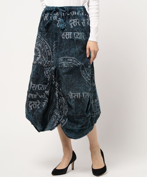 チャイハネ（チャイハネ）の「【チャイハネ】星座プリント変形バルーンスカート（スカート・レディース・ホワイト/ブルー/マスタード・FREE）」の4枚目の写真