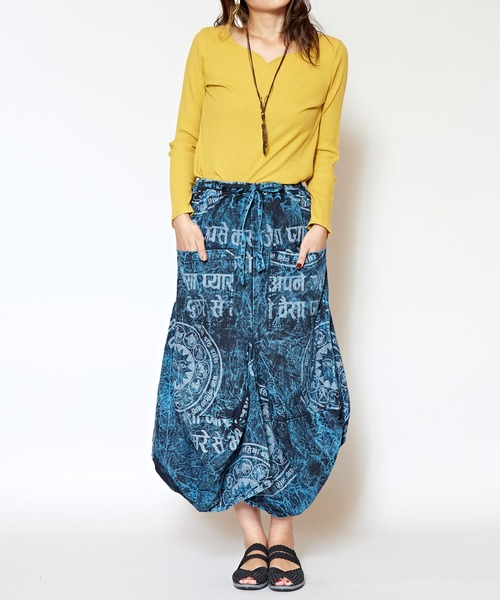 チャイハネ（チャイハネ）の「【チャイハネ】星座プリント変形バルーンスカート（スカート・レディース・ホワイト/ブルー/マスタード・FREE）」の5枚目の写真