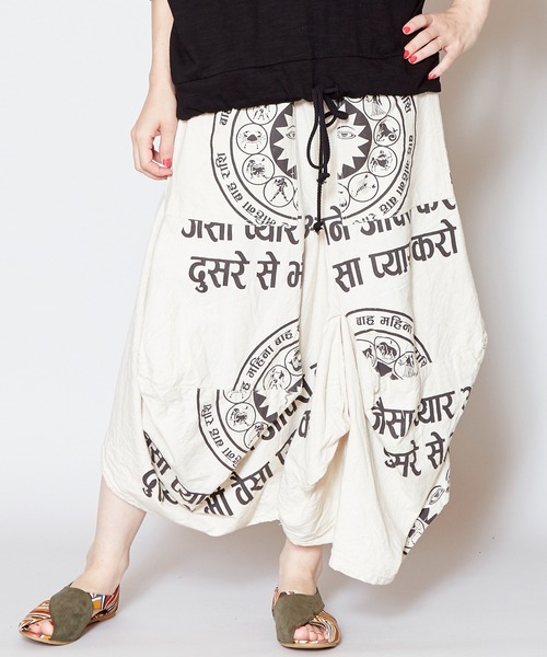 チャイハネ（チャイハネ）の「【チャイハネ】星座プリント変形バルーンスカート（スカート・レディース・ホワイト/ブルー/マスタード・FREE）」の6枚目の写真