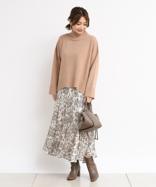 DouDou（ドゥドゥ）の「NEWBIGタートル（ニット/セーター・レディース・ホワイト/イエロー/キャメル・FREE）」の9枚目の写真