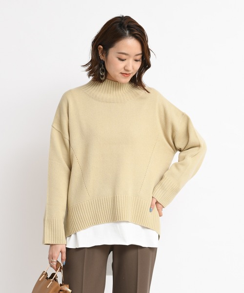 DouDou（ドゥドゥ）の「NEWBIGタートル（ニット/セーター・レディース・ホワイト/イエロー/キャメル・FREE）」の20枚目の写真