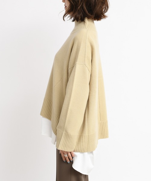 DouDou（ドゥドゥ）の「NEWBIGタートル（ニット/セーター・レディース・ホワイト/イエロー/キャメル・FREE）」の13枚目の写真