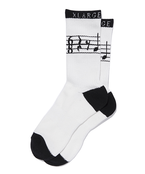 XLARGE（エクストララージ）の「SCORE MIDDLE SOX（ソックス/靴下・メンズ・ホワイト/ブラック/ネイビー・ONE SIZE）」の2枚目の写真