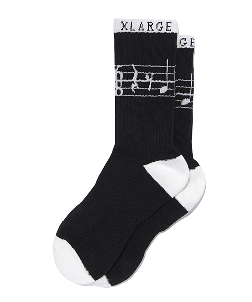 XLARGE（エクストララージ）の「SCORE MIDDLE SOX（ソックス/靴下・メンズ・ホワイト/ブラック/ネイビー・ONE SIZE）」の3枚目の写真