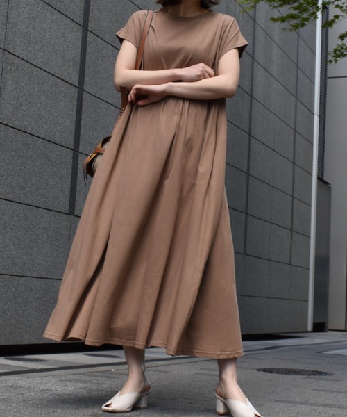 ワンピース ワンピース ドレス汗染み防止 接触冷感コットンａラインボリュームワンピース ワンピース Ranan ラナン のファッション