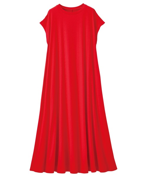 RANAN（ラナン）の「汗染み防止/接触冷感　ゆったりきれいめコットンＡラインボリュームＴシャツワンピース（ワンピース・レディース・ネイビー/モカ/ライトグレー/グリーン/ブルー/オレンジ系その他/ブラック/ピンク/チャコール・LL/M/L）」の14枚目の写真