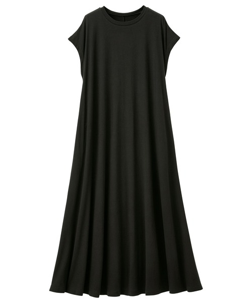 RANAN（ラナン）の「汗染み防止/接触冷感　ゆったりきれいめコットンＡラインボリュームＴシャツワンピース（ワンピース・レディース・ネイビー/モカ/ライトグレー/グリーン/ブルー/オレンジ系その他/ブラック/ピンク/チャコール・LL/M/L）」の13枚目の写真