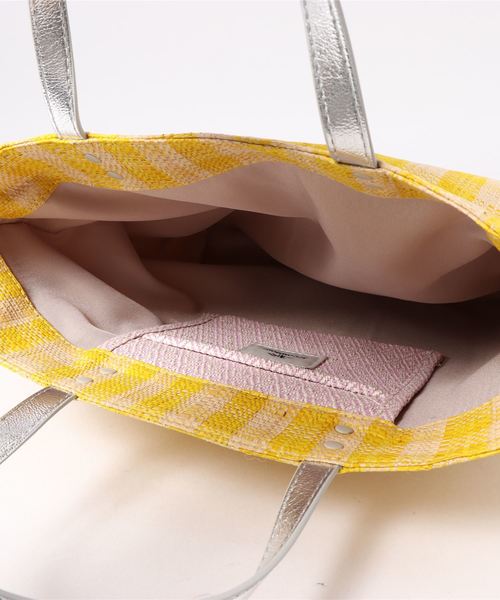 ACCOMMODE(アコモデ)の「マダガスカルラフィアトート(トートバッグ・レディース・ライトブルー/イエロー/オレンジ/キャメル・FREE)」の15枚目の写真