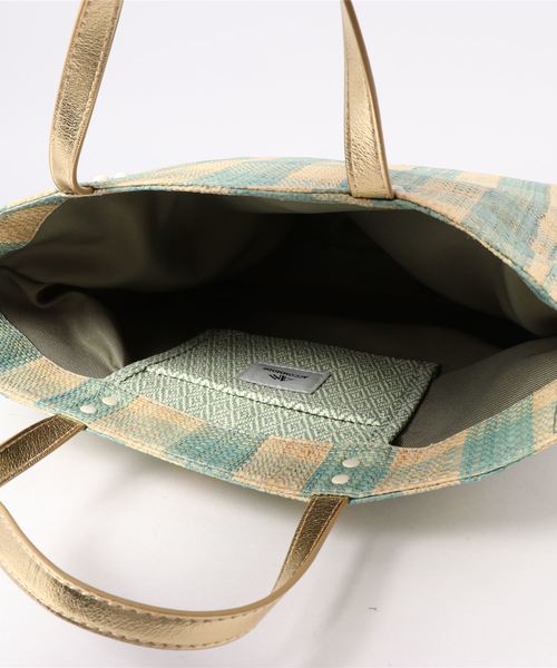 ACCOMMODE(アコモデ)の「マダガスカルラフィアトート(トートバッグ・レディース・ライトブルー/イエロー/オレンジ/キャメル・FREE)」の16枚目の写真