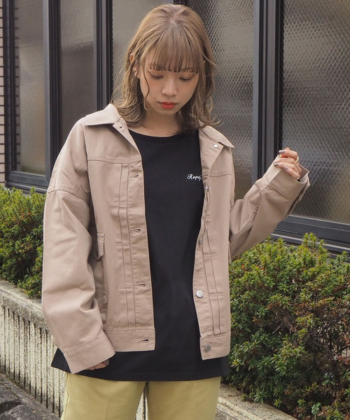tiptop(ティップトップ)の「デザインタックビッグジャケット(ブルゾン・レディース・カーキ/ブルー/アイボリー/ベージュ/ネイビー・FREE)」の11枚目の写真