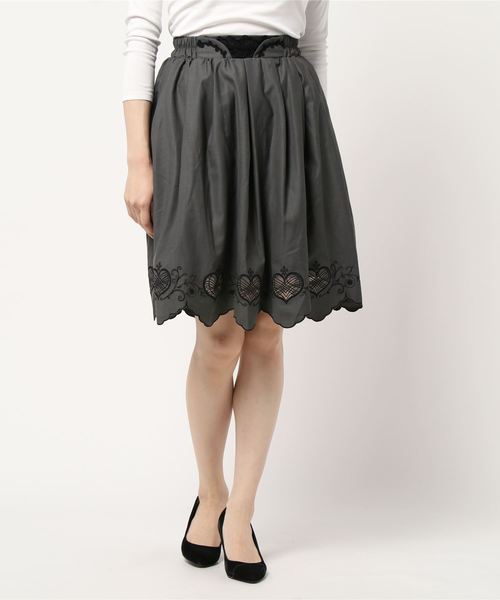 エムズグレイシー ハートモチーフ 刺繍 スカート エムズグレイシー ハートモチーフ 刺繍 スカート レディース