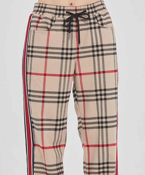 ROMANTIC CROWN（ロマンティッククラウン）の「『ROMANTIC CROWN』サイドラインチェックパンツ（その他パンツ・メンズ・ベージュ/グレー・MEDIUM/LARGE）」の4枚目の写真