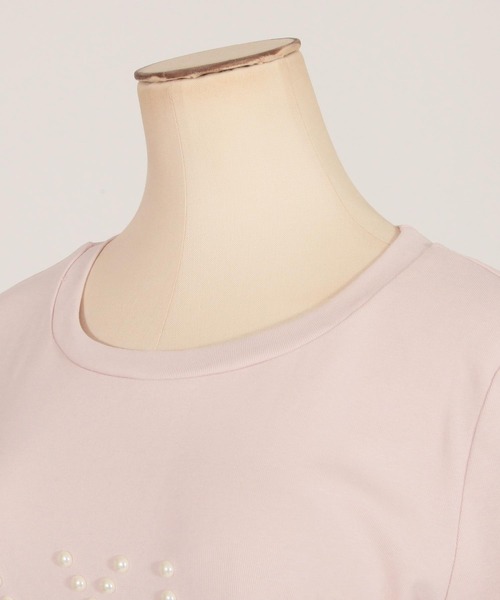 Julia Boutique（ジュリアブティック）の「パールロゴデザインTシャツ・トップス・カットソー/510736（Tシャツ/カットソー・レディース・ブラック/ホワイト/ピンク/ブルー/イエロー・ONE）」の13枚目の写真
