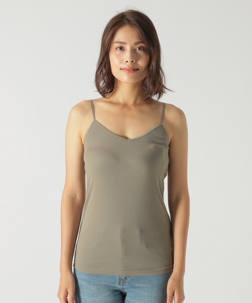 BAYFLOW（ベイフロー）の「コットンレーヨンフライスキャミソール（キャミソール・レディース・ブラック/ベージュ/ホワイト/ブラウン/カーキ・SMALL/MEDIUM）」の6枚目の写真