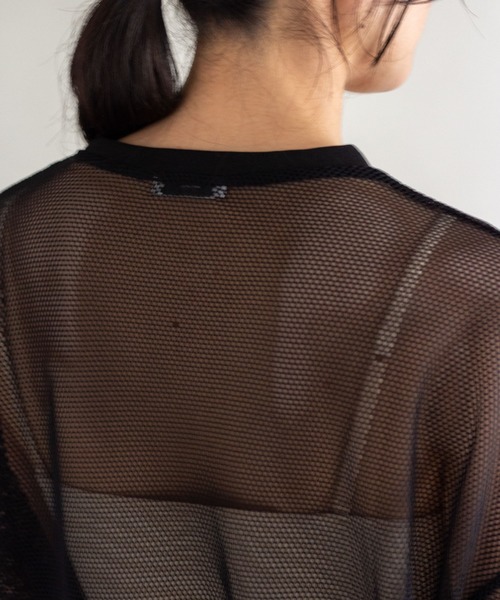 ottilie(オティーリエ)の「メッシュオーバーサイズT(Tシャツ/カットソー・レディース・ホワイト/ブラック・FREE)」の20枚目の写真