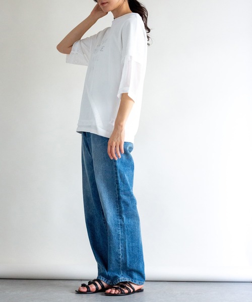 ottilie(オティーリエ)の「メッシュオーバーサイズT(Tシャツ/カットソー・レディース・ホワイト/ブラック・FREE)」の15枚目の写真