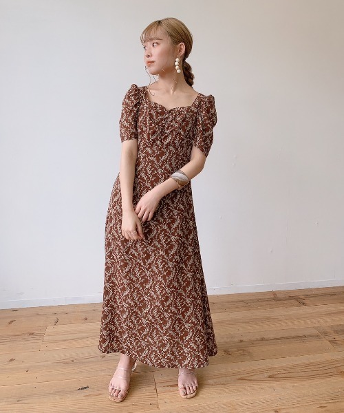 VANNIE U（ヴァニーユー）の「オトナフラワーワンピース（ワンピース・レディース・ホワイト/ブラウン・FREE）」の10枚目の写真