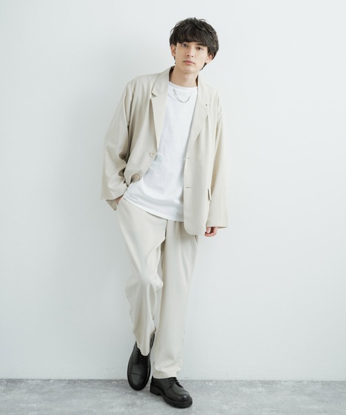 Rocky Monroe（ロッキーモンロー）の「【セットアップ】オーバーサイズ ビッグ長袖シャツジャケット / ワイドジップJKT＆テーパードパンツ（セットアップ・メンズ・ブラック/ベージュ系その他/グリーン系その他/ブラック系その他/ブルーグリーン/ベージュ/グレイッシュベージュ/ベージュ系その他2/グレー系その他/ライトグレー/ベージュ系1/ブラック系/ライトグレー系/ベージュ系/ブラウン/ネイビー/カーキ系/ライトカーキ/ブルーグレー/ネイビー系/グレー系/ブラウン系/グレー系2/グレー系1/チャコールグレー/グレー・M/L/XL）」の11枚目の写真