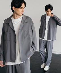 Rocky Monroe | 【セットアップ】オーバーサイズ ビッグ長袖シャツジャケット / ワイドジップJKT＆テーパードパンツ(セットアップ)