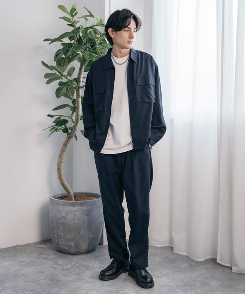 セットアップ】オーバーサイズ ビッグ長袖シャツジャケット