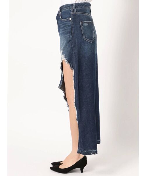 GYDA（ジェイダ）の「アシメロングスカートライクショーパン（デニムスカート・レディース・ブラック/インディゴブルー・SMALL/MEDIUM/X-SMALL）」の12枚目の写真