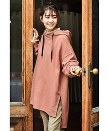 リブ イン コンフォート さらっと着られる大人顔したパーカーチュニック