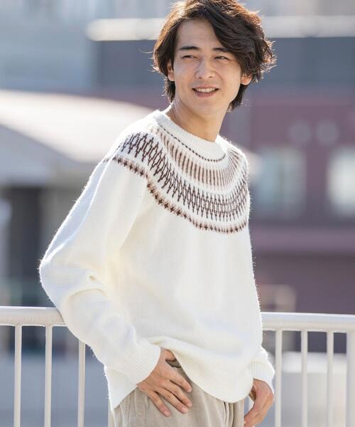 coen（コーエン）の「キュウシンクルーネックニット（ニット/セーター・メンズ・ブラック/オフホワイト・MEDIUM/SMALL/LARGE/X-LARGE）」の13枚目の写真